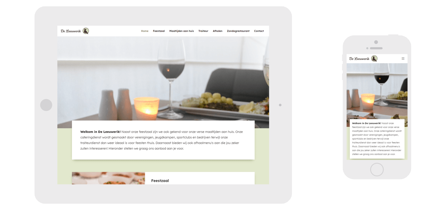 Hoeveel kost een nieuwe website? Mobielvriendelijke website "De Leeuwerik"